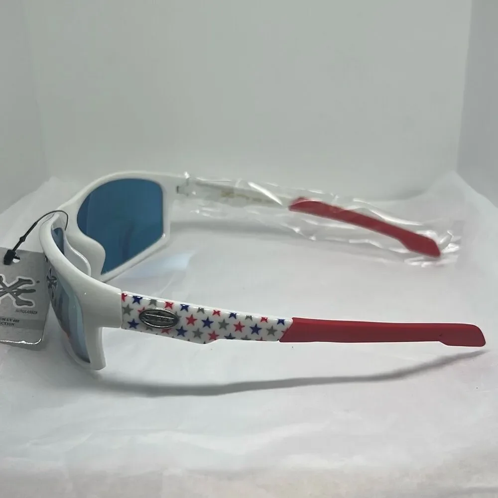 XLoop Patriotic Sunglasses – Mirrored Lens, UV Protection, Red White & Blue Star